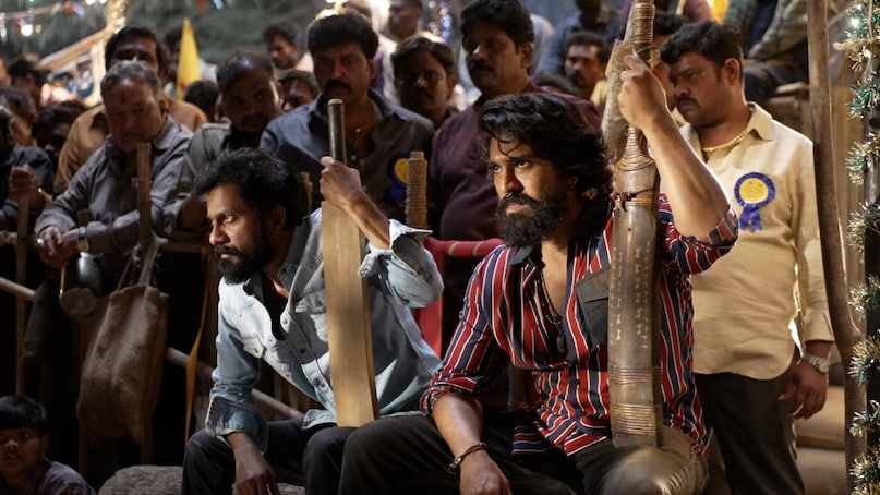 Ram Charan hosts T20 World Cup winner cricketer Tilak Varma on Peddi sets actor gifts him signed bat