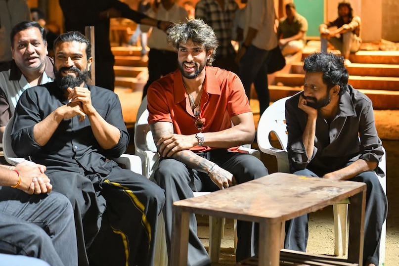 Ram Charan hosts T20 World Cup winner cricketer Tilak Varma on Peddi sets actor gifts him signed bat