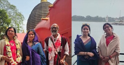 तनिषा मुखर्जी नवरात्रि के पावन मौके पर दोस्तों के साथ मां कामख्या के दर्शन किए. उन्होंने उमानंद मंदिर में भी दर्शन किए. तनीषमा ने बताया कि इस आध्यात्मिक यात्रा को उन्होंने अपने करीबी दोस्त स्वाति और हरीश के साथ संपन्न किया. उन्होंने इस पावन अवसर की तस्वीरें अपने इंस्टाग्राम अकाउंट पर शेयर की और एक लंबा नोट भी लिखा. (फोटो साभारः इंस्टाग्राम @tanishaamukerji)