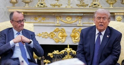 जर्मन चांसलर फ्रेडरिक मर्ज़ के साथ राष्ट्रपति ट्रंप. (Photo : Reuters)