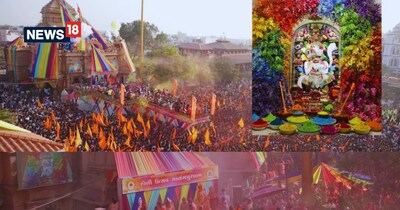 सालंगपुरधाम श्रीकाष्टभंजनदेव हनुमानजी मंदिर में यूं मना रंगोत्‍सव. 
