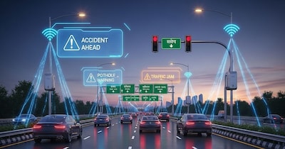 भारत अब केवल सड़कें बनाने पर ही नहीं, बल्कि 'स्मार्ट' सड़कें बनाने पर ध्यान दे रहा है. (प्रतीकात्‍मक फोटो : एआई)