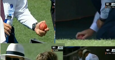 2026 न्यूजीलैंड-वेस्टइंडीज टेस्ट मैच में अंपायर ने ही कर दी बॉल टेंपरिंग 