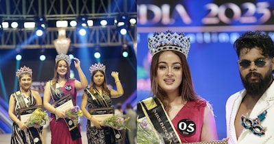 Beauty Queen Dazzles in Red Gown, Crowned Mrs. Bengal India!