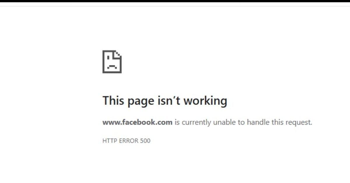 फेसबुक पर अचानक दिक्कत, दिख रहा है ‘this page isn’t working’ का मैसेज, यूज़र्स परेशान