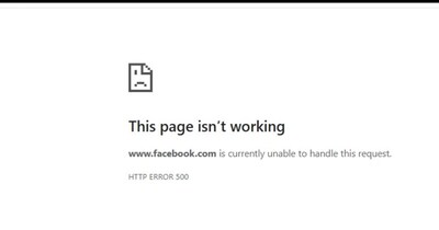 फेसबुक यूजर्स परेशान! 'This Page Isn’t Working' एरर से कई भारतीय प्रभावित. News18 hindi/screenshot