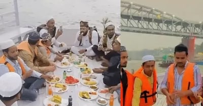 गंगा पर इफ्तार पार्टी करने के आरोपी. 