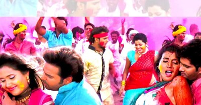 'आवा न चोली में रंग डलवाला' गाना: पवन सिंह, खेसारी, अक्षरा ने मचाई धूम.