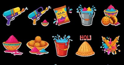 Holi WhatsApp Stickers.
