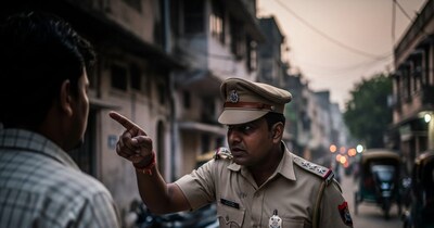 नकली पुलिस वाला बनकर दी धमकी (AI तस्वीर)