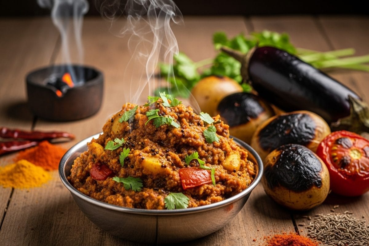 गांव वाले चूल्हे जैसा सोंधा स्वाद अब घर में, आग पर भुने आलू टमाटर से बनाएं चटपटा देसी भर्ता जो हर कौर में देगा स्मोकी मजा