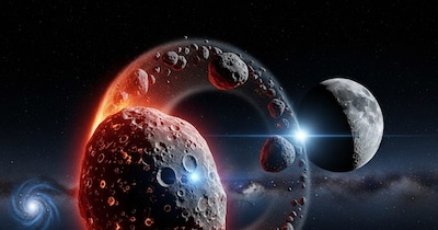 NASA के अनुसार एस्टेरॉयड 2024 YR4 अब 2032 में चांद से टकराएगा नहीं. (AI फोटो)