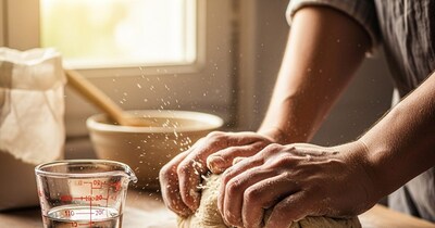 How much water should be added while kneading dough (AI)