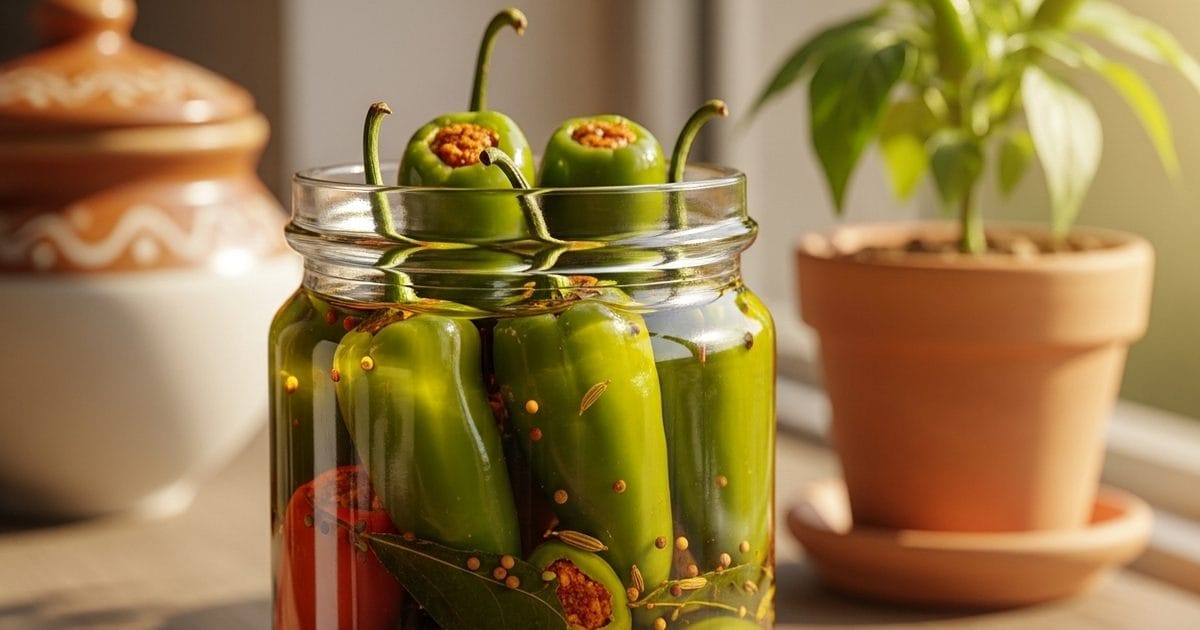 क्या आप भी बनाना चाहते हैं परफेक्ट भरवा मिर्ची का अचार? जानें वो देसी ट्रिक जो स्वाद बढ़ाए