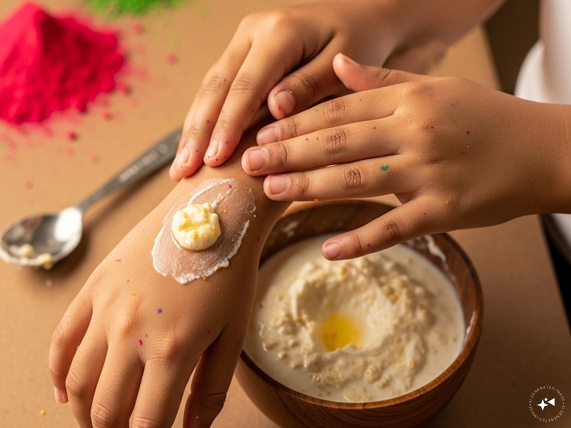 বাচ্চাদের ত্বক থেকে হোলির রঙ দূর করুন