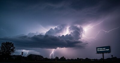 आईएमडी के मुताबिक, कई राज्यों में आज बारिश, गरज-चमक, तेज हवाएं और ओलावृष्टि की संभावना है. (AI इमेज)