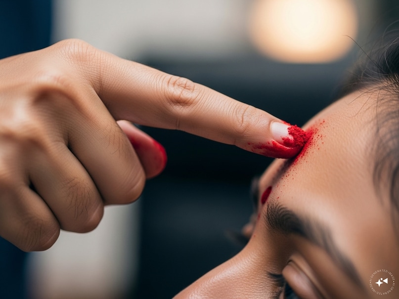 which finger for tilak