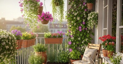 छोटी बालकनी को फूलों वाली बेलों से बनाएं हरा-भरा गार्डन
