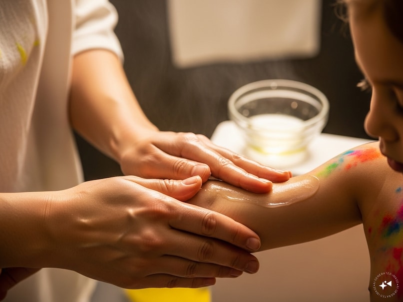 বাচ্চাদের ত্বক থেকে হোলির রঙ দূর করুন