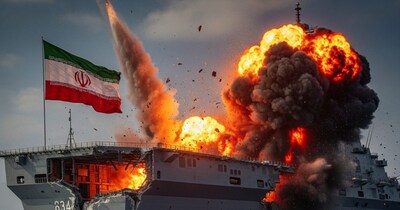 ईरान के ड्रोन कैरियर पर हमला. (AI News)