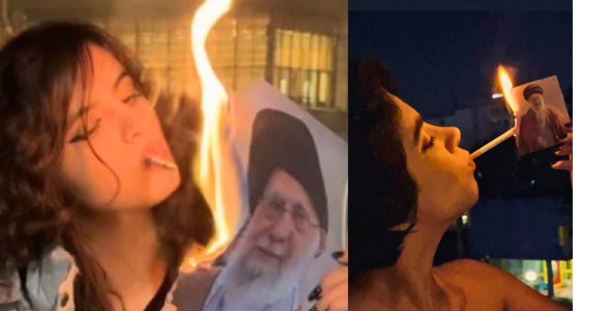 खामेनेई ने नहीं पूरी की ईरानी लड़कियों की ख्वाहिश! सिगरेट से तस्वीर जलाकर किया विरोध