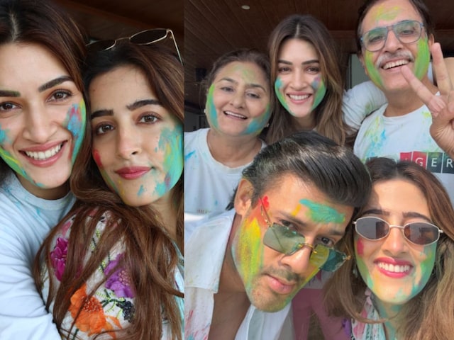 होली के रंगों में मस्ती करती दिखीं कृति सेनन, नूपुर-स्टेबिन संग शेयर कीं फोटो