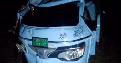 श्रद्धालुओं से भरी ऑटो 10 फीट खाई में गिरी