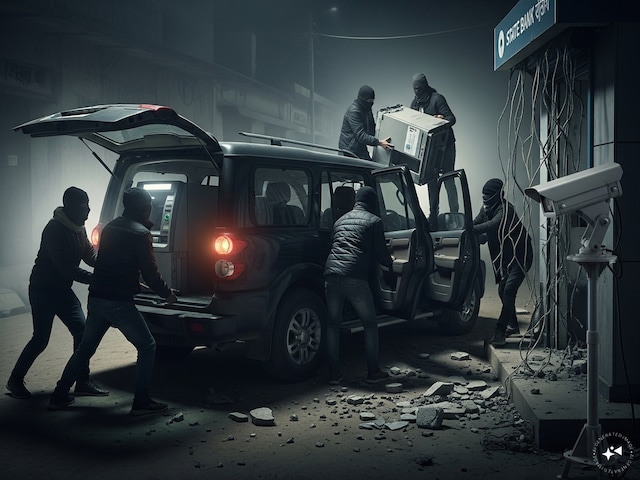 मुजफ्फरपुर में सनसनीखेज वारदात, SBI ATM उखाड़ साथ ले गए चोर