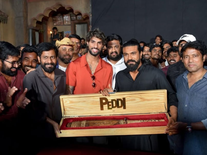 Ram Charan hosts T20 World Cup winner cricketer Tilak Varma on Peddi sets actor gifts him signed bat