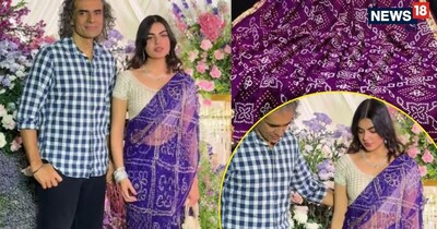 इदा ने इस इवेंट के लिए पर्पल (बैंगनी) रंग की बांधनी साड़ी को चुना था. 