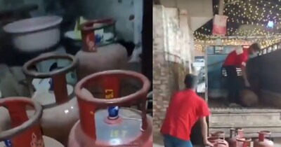 कथित सपा नेता के घर से मिला भरा हुआ 55 सिलेंडर.