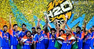 टी20 वर्ल्ड कप 2026 जीतने के बाद भारतीय टीम के खिलाड़ी