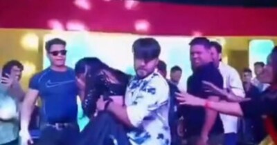 Bhojpuri Singer Dhananjay Sharma Throws Dancer Off Stage, Video Goes Viral