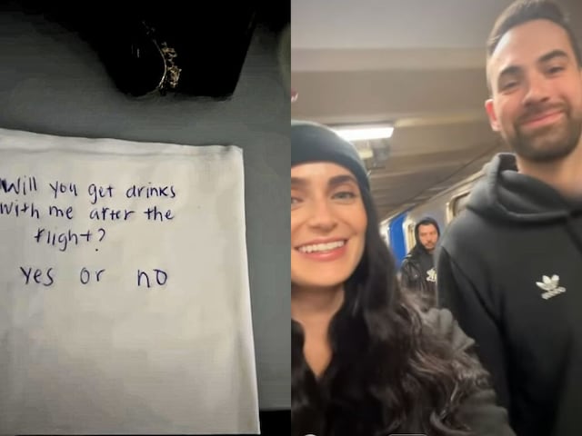 The flight attendant fell in love, the woman wrote a message on a napkin and handed it over!