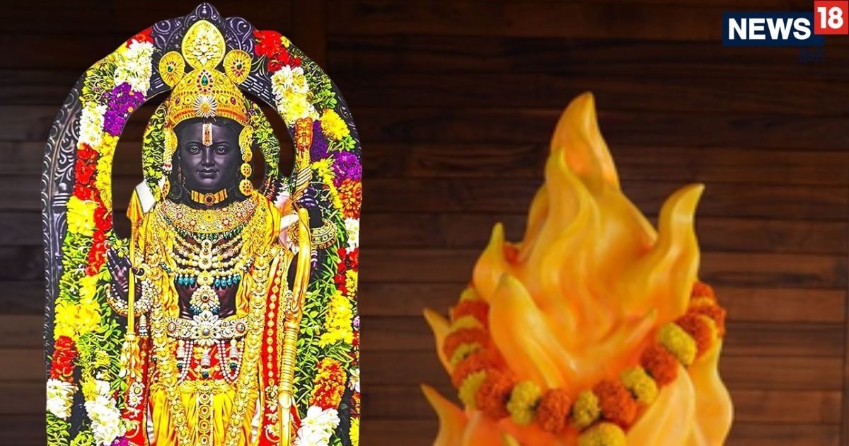 चल-विग्रह प्रतिष्ठा से पहले अयोध्या के गर्भगृह में रामलला के अस्थायी स्थल पर स्थापित हुई प चल-विग्रह प्रतिष्ठा से पहले अयोध्या के गर्भगृह में रामलला के अस्थायी स्थल पर स्थापित हुई प