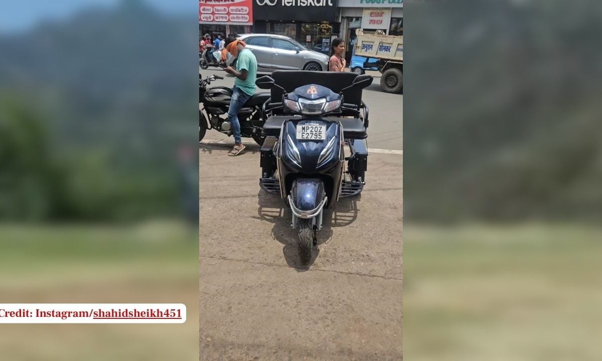 कमाल का जुगाड़, स्कूटर को बना दिया 4 सीटर फैमिली सवारी, सड़कों पर देख लोग रह गए हैरान!