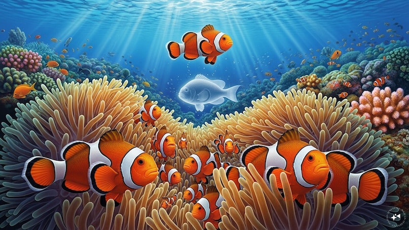 Clownfish: Made famous by Finding Nemo, clownfish are large hermaphrodites, meaning they begin life as males. In the group, the largest fish becomes the dominant female. If she dies, the next dominant male undergoes a biological transformation to take her place. It's a great survival strategy that keeps the group running smoothly. Clownfish: Made famous by Finding Nemo, clownfish are large hermaphrodites, meaning they begin life as males. In the group, the largest fish becomes the dominant female. If she dies, the next dominant male undergoes a biological transformation to take her place. It's a great survival strategy that keeps the group running smoothly.