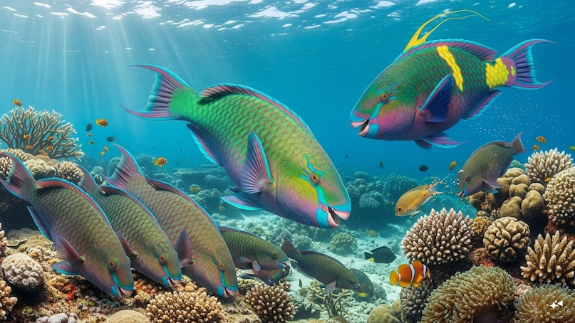 Parrotfish: Parrotfish not only change sex, but also change color and behavior along the way. Many of them start out as females and later become males, developing brighter colors and more aggressive territorial behavior. Their ability to change roles helps maintain balance within coral reef ecosystems. Parrotfish: Parrotfish not only change sex, but also change color and behavior along the way. Many of them start out as females and later become males, developing brighter colors and more aggressive territorial behavior. Their ability to change roles helps maintain balance within coral reef ecosystems.