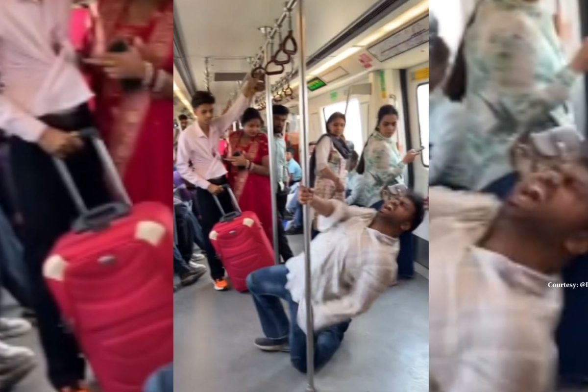 Delhi Metro में लड़के ने किया पोल डांस, बेहूदी हरकत देख लोगों ने चुराई नजरें, वायरल हुआ वीडियो...