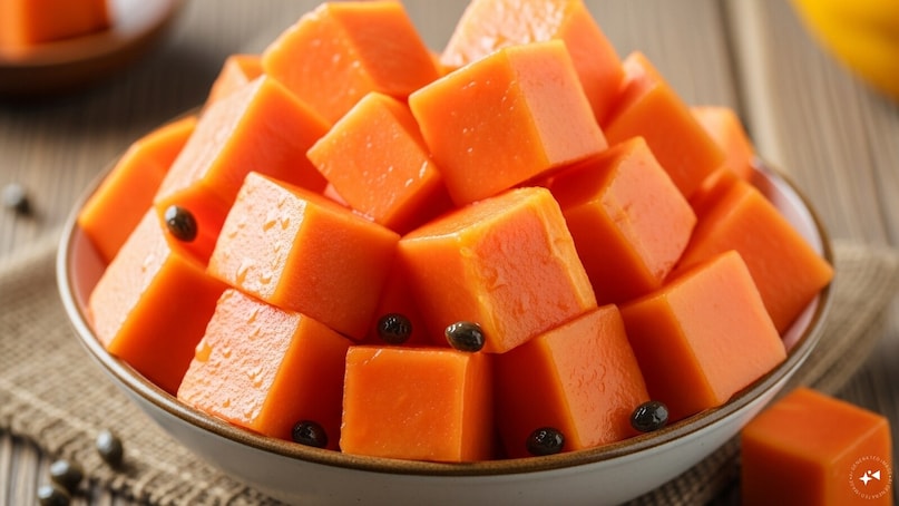 Pectin Levels: Raw papaya is a powerhouse of pectin, a soluble fiber that forms a gel-like substance in the gut. This gel traps sugars and fats, delaying their absorption. As the fruit ripens, the pectin breaks down into water-soluble components, making the ripe fruit less effective at trapping glucose during digestion. Pectin Levels: Raw papaya is a powerhouse of pectin, a soluble fiber that forms a gel-like substance in the gut. This gel traps sugars and fats, delaying their absorption. As the fruit ripens, the pectin breaks down into water-soluble components, making the ripe fruit less effective at trapping glucose during digestion.