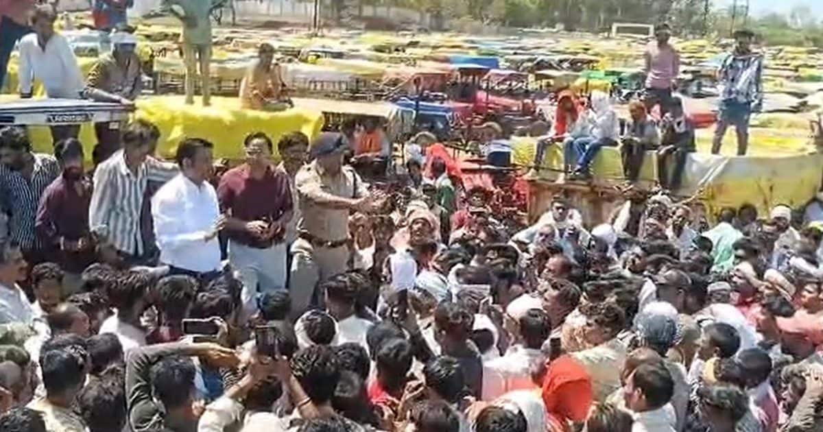 गुना मंडी में बवाल! हजारों ट्रॉलियों की आवक, गेहूं के कम भाव मिलने पर किसान हुए बेकाबू