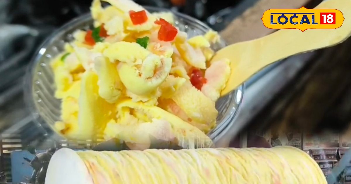 बर्फ के रोलर पर बनती है ये अनोखी आइसक्रीम! ताजे फल और दूध का आता है स्वाद