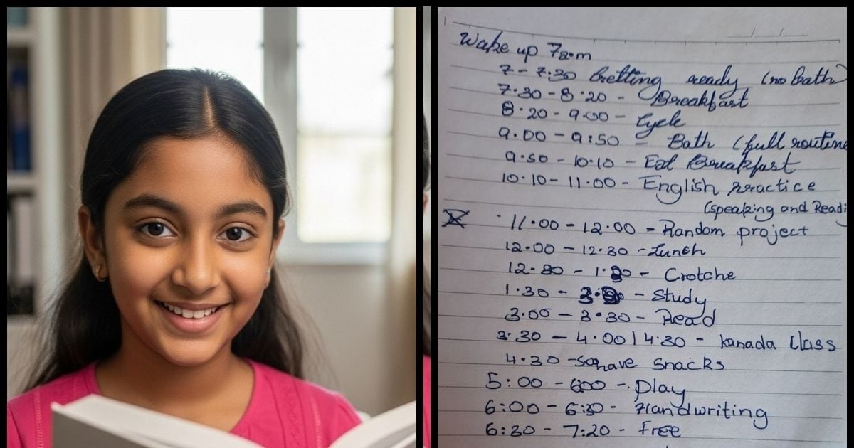 Student Daily Routine Timetable: 13 साल की बच्ची ने बनाया ऐसा जबरदस्त ...