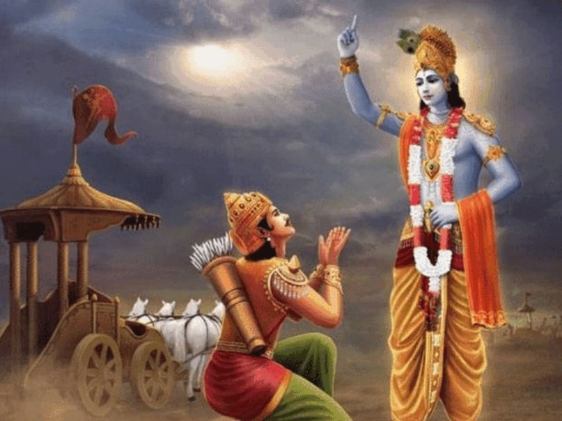अर्जुन को उपदेश देते श्रीकृष्ण