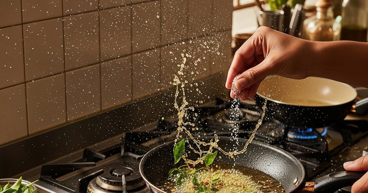 तड़का लगाते समय तेल क्यों उछलता है और कैसे सिर्फ एक चुटकी नमक से बचाएं पूरा किचन, जानिए