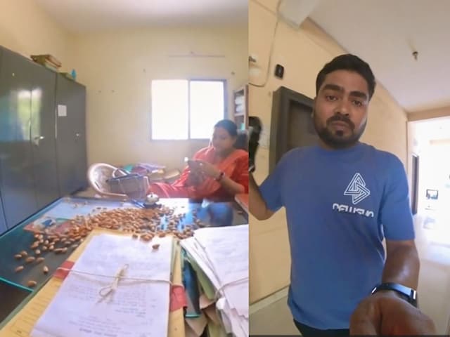 बादाम खाइए, फाइल ढूंढिए', एक साल से विभाग कर रहा लापरवाही, युवक ने विरोध के  लिए अपनाया ये तरीका