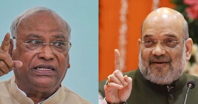 अमित शाह ने खरगे को दी स्टेज पर आने की चुनौती.