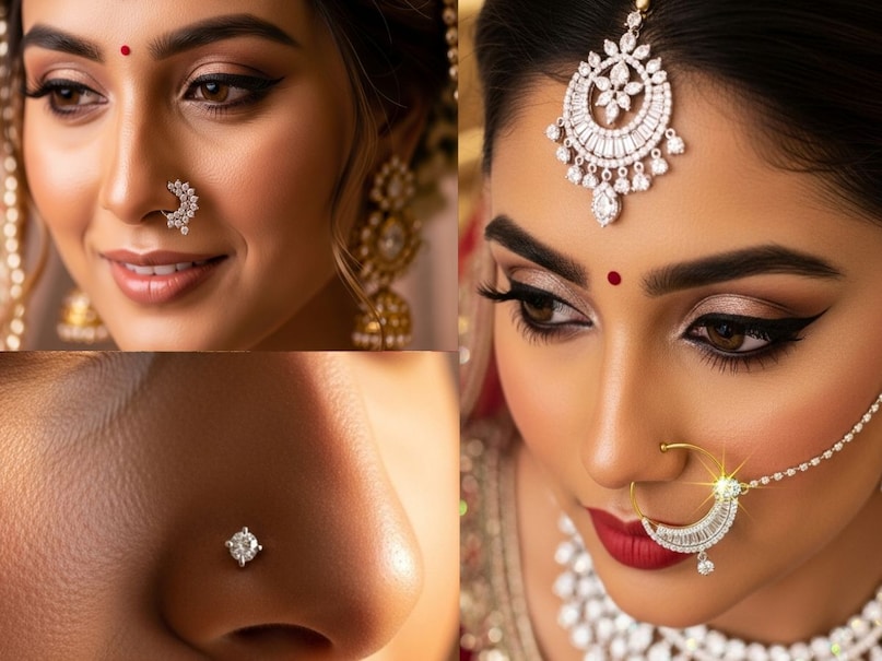 diamond nath for bride