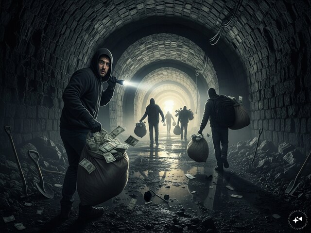 चुपके से बैंक में घुसे लुटेरे, 25 को बनाया बंधक, पुलिस के सामने सुरंग से फरार