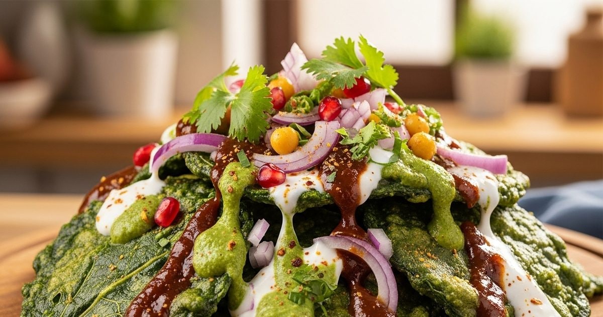 पालक से बनी क्रिस्पी चाट देख बच्चे भी मांगेंगे बार-बार, घर पर ही मिलेगा ठेले वाला स्वाद